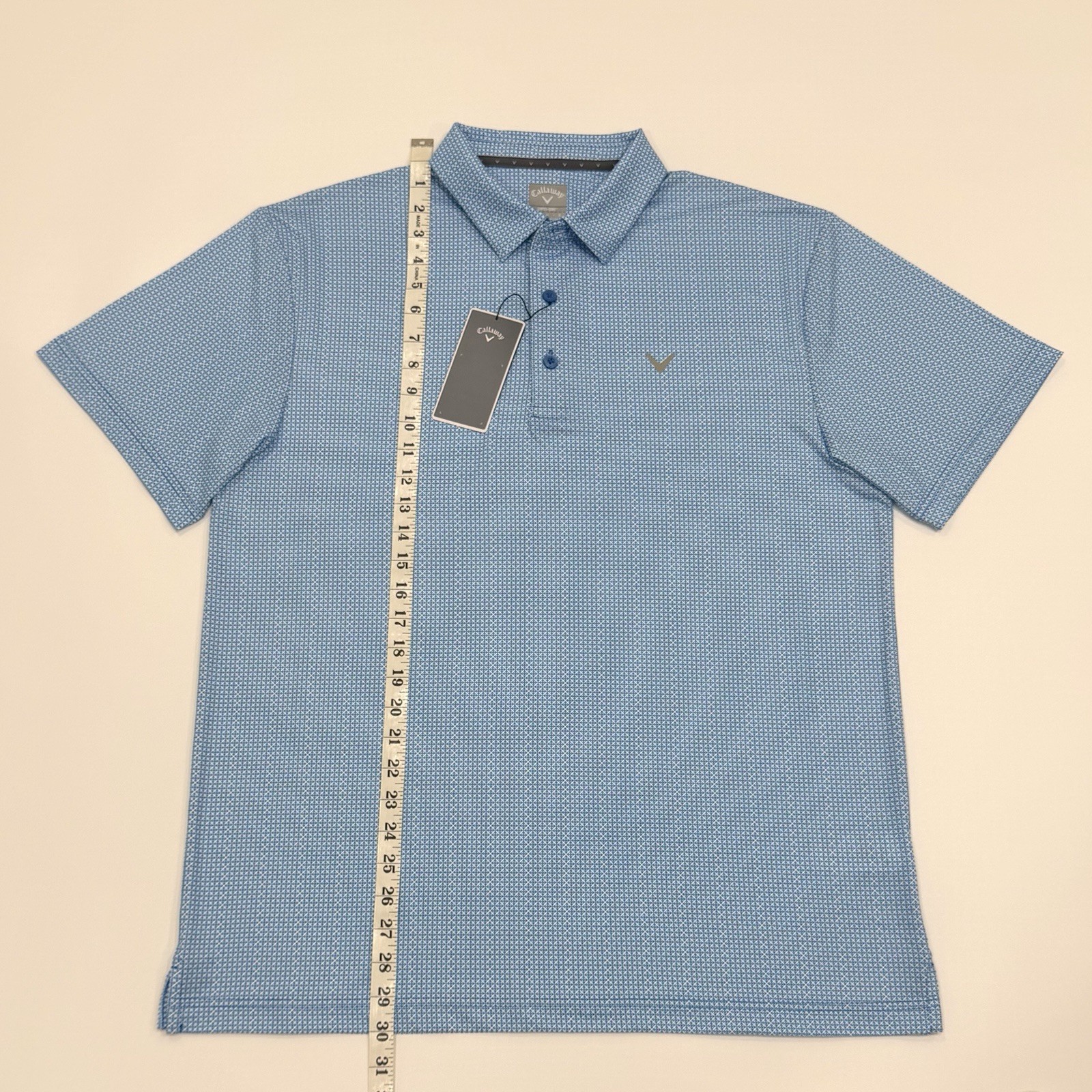 Callaway Opti Dri Golf Polo Short Sleeve Blue Shirt Mens Size Large $86