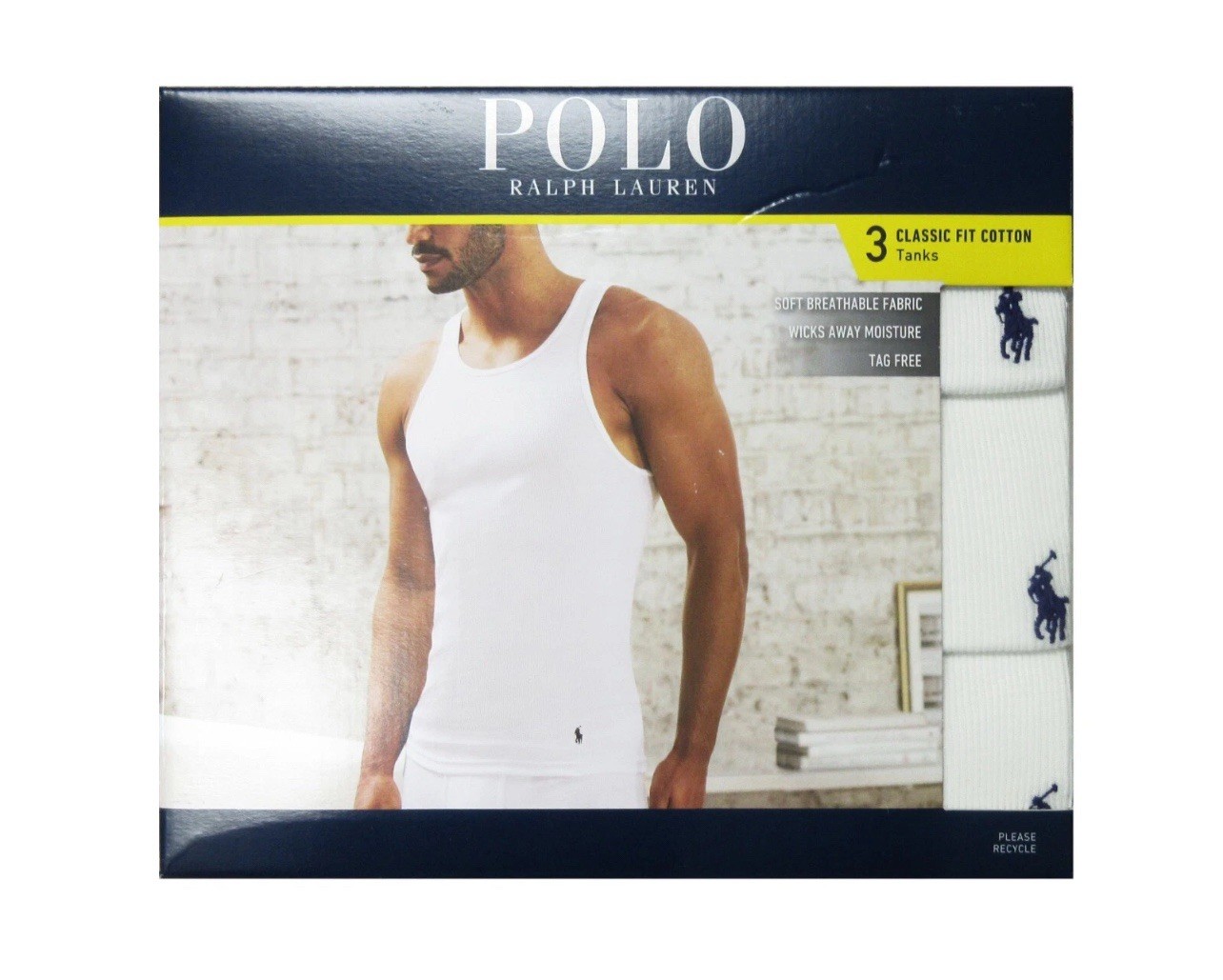 Polo Ralph Lauren Men’s 3 Pack Classic Fit Cotton Tanks Large White New $49.50