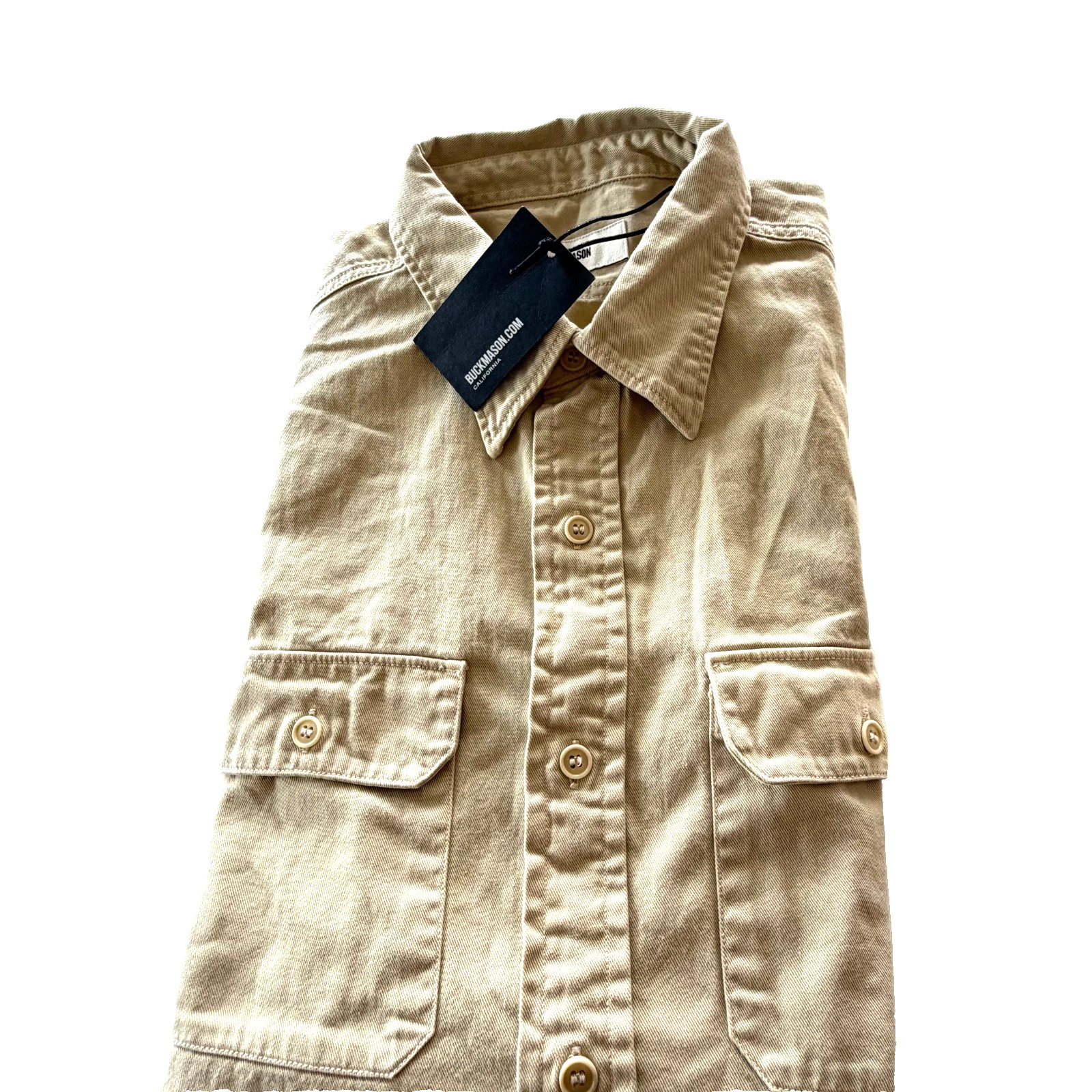 Buck Mason New Savanna Tough Twill Work Shirt Mens Large Cotton Pockets LS