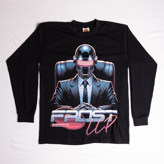 FB County Heavy Hard Mens L Long Sleeve Black T Shirt Robot Cyberpunk Frost Up