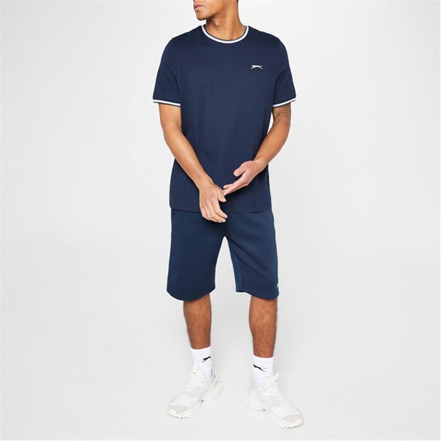 Mens Slazenger 100% Cotton Tipped Crew Neck T Shirt XS S M L XL XXL 3XL 4XL BNWT