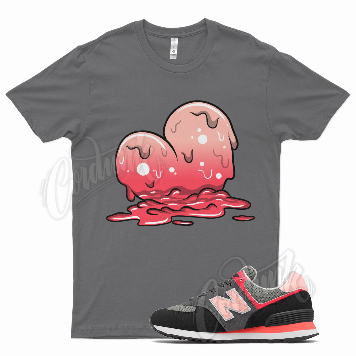 Grey MELT T Shirt for Balance 574 Black Cloud Pink Hot Infrared