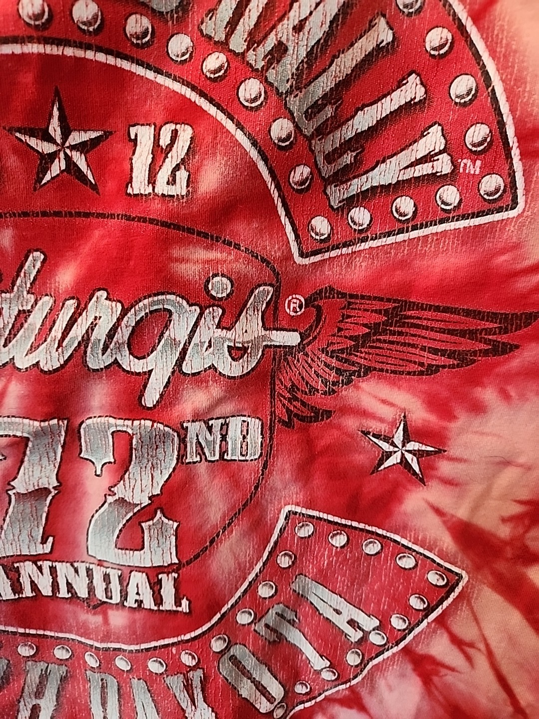 Red Tie Dye Black Hills Rally 2012 Sturgis 72nd Annual South Dakota