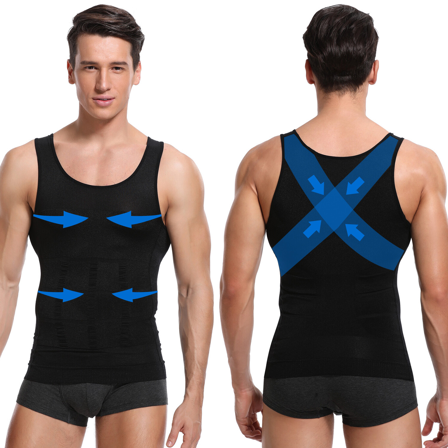 Men’s Seamless Slimming Body Shaper Vest Abdomen T-Shirt Compression Sport Top