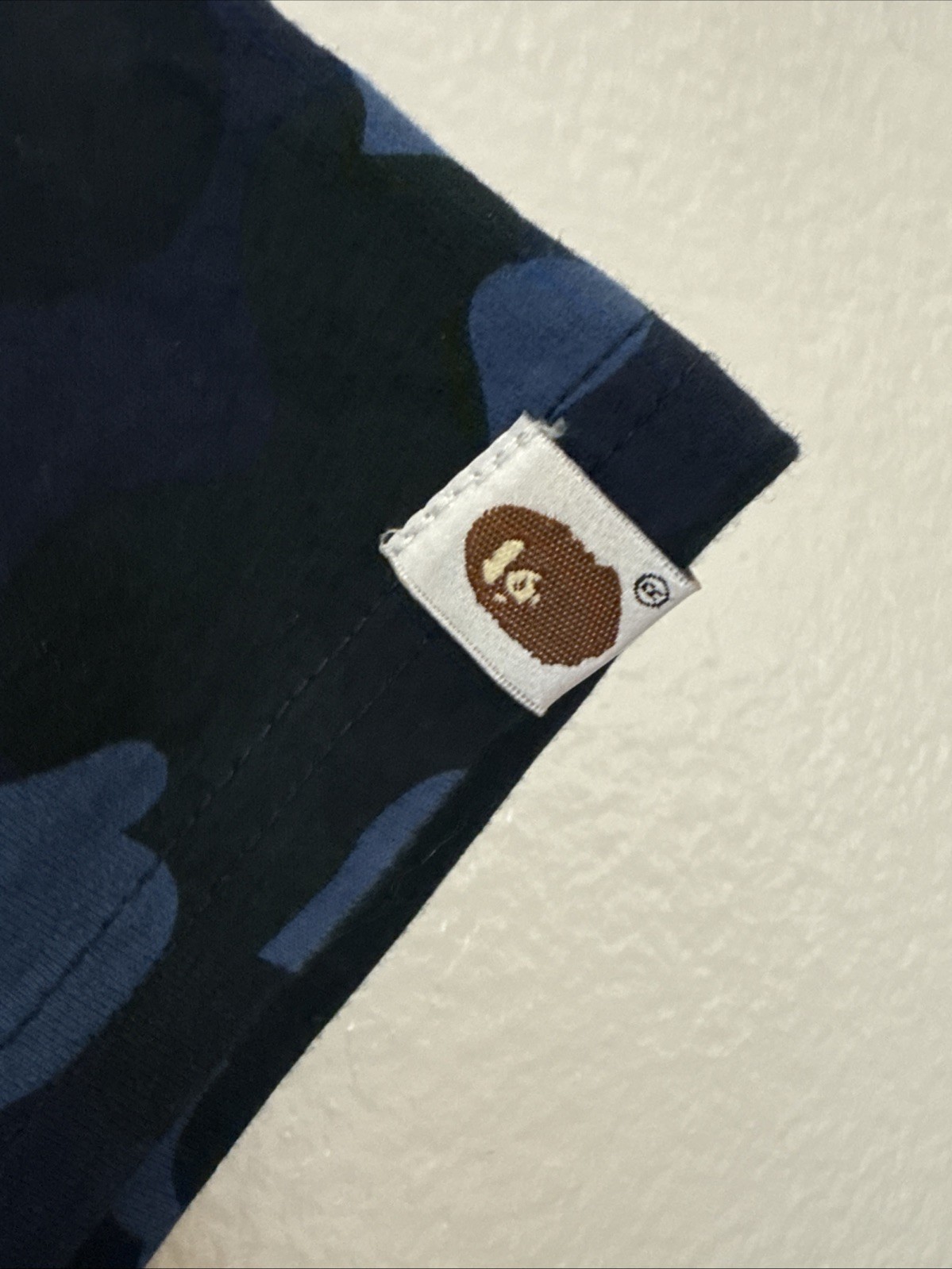A Bathing Ape Men’s PSG Blue Camouflage Cotton Jersey T-Shirt Crew Neck XXL