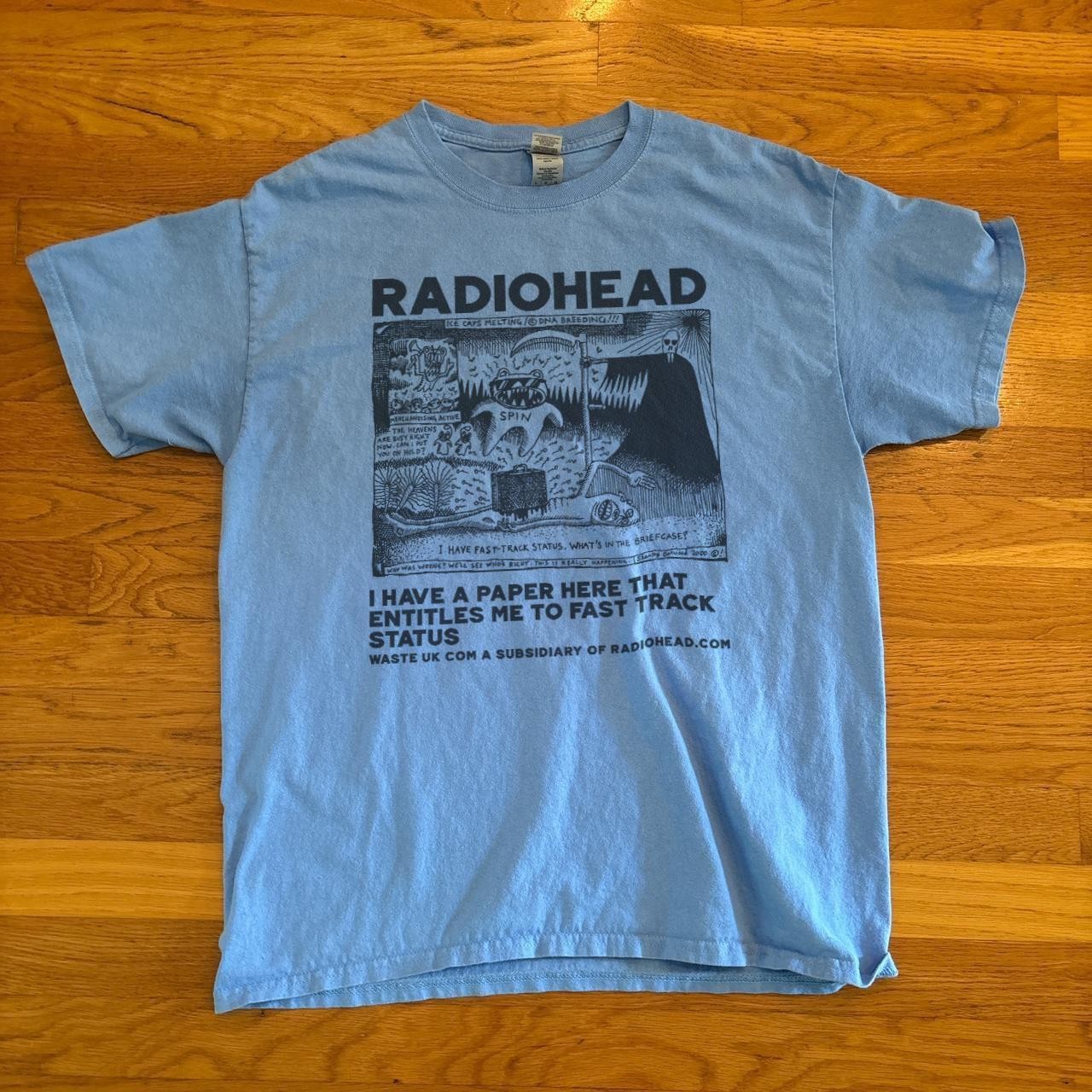 Radiohead band 90s Light Blue T shirt Retro tee Classic style tee NH20144