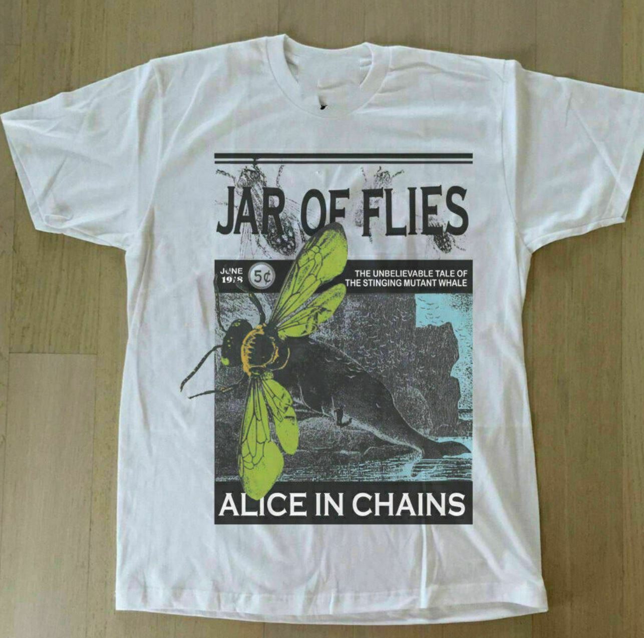 VTG 1994 Alice In Chains Jar of Flies Concert White Unisex T Shirt