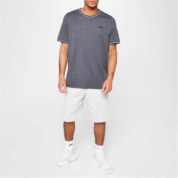 Mens Slazenger 100% Cotton Tipped Crew Neck T Shirt XS S M L XL XXL 3XL 4XL BNWT