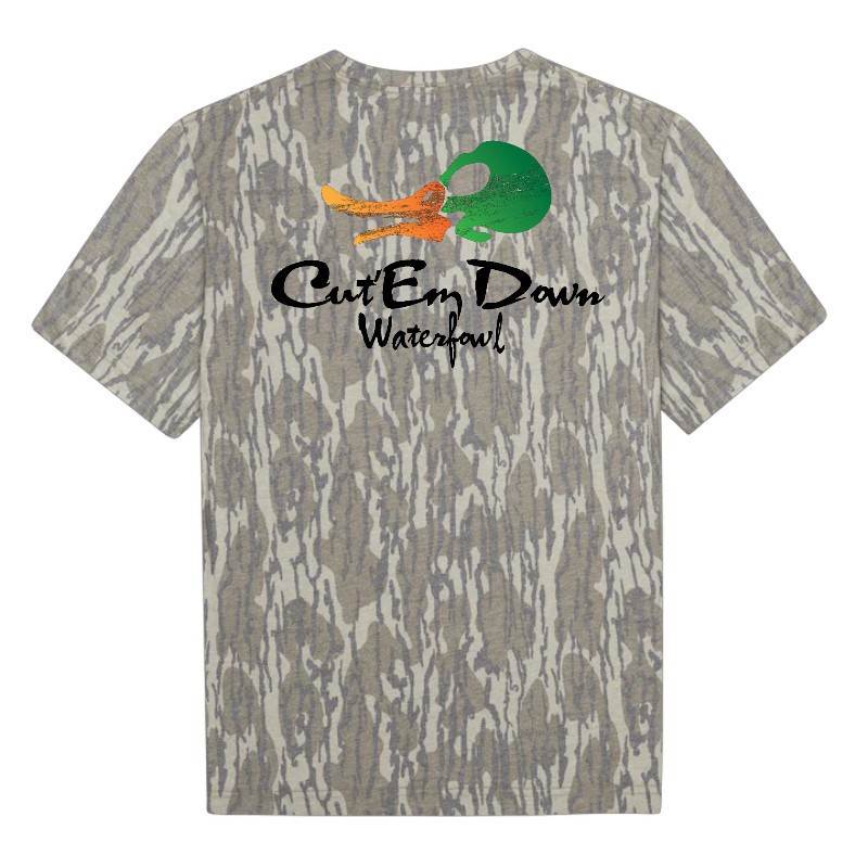 Cut’Em Down Waterfowl Mossy Oak Washed Out Camo Tee – Faded Old School Camo