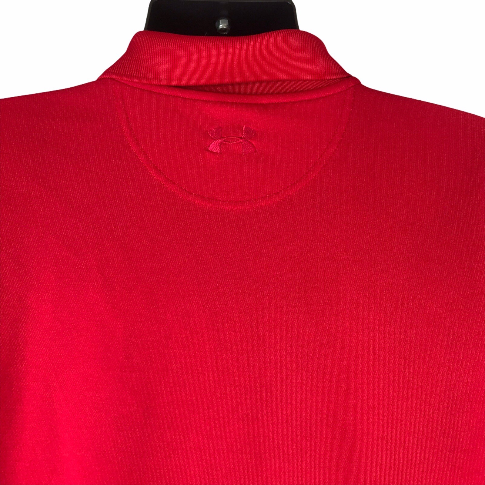 Under Armour Polo Golf Shirt Solid Red Short Sleeve Men’s Size XL 3 Button “EUC”