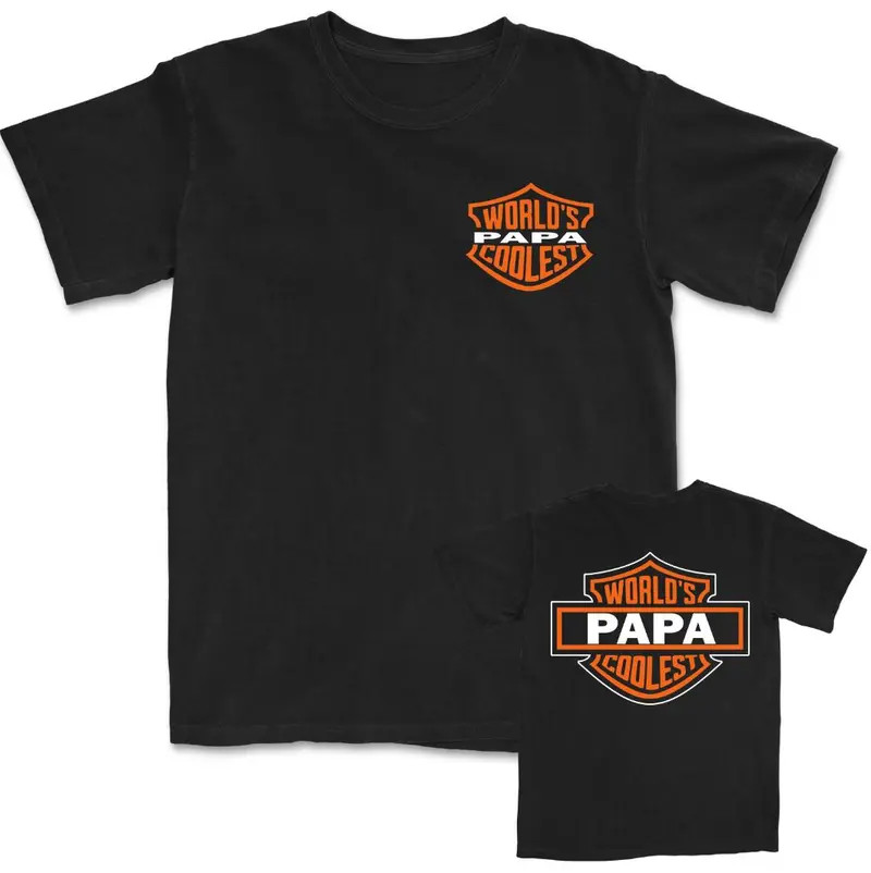World’s Coolest Grandpa Motorcycle Dad Print Shirt Father’s Day Gift Tee