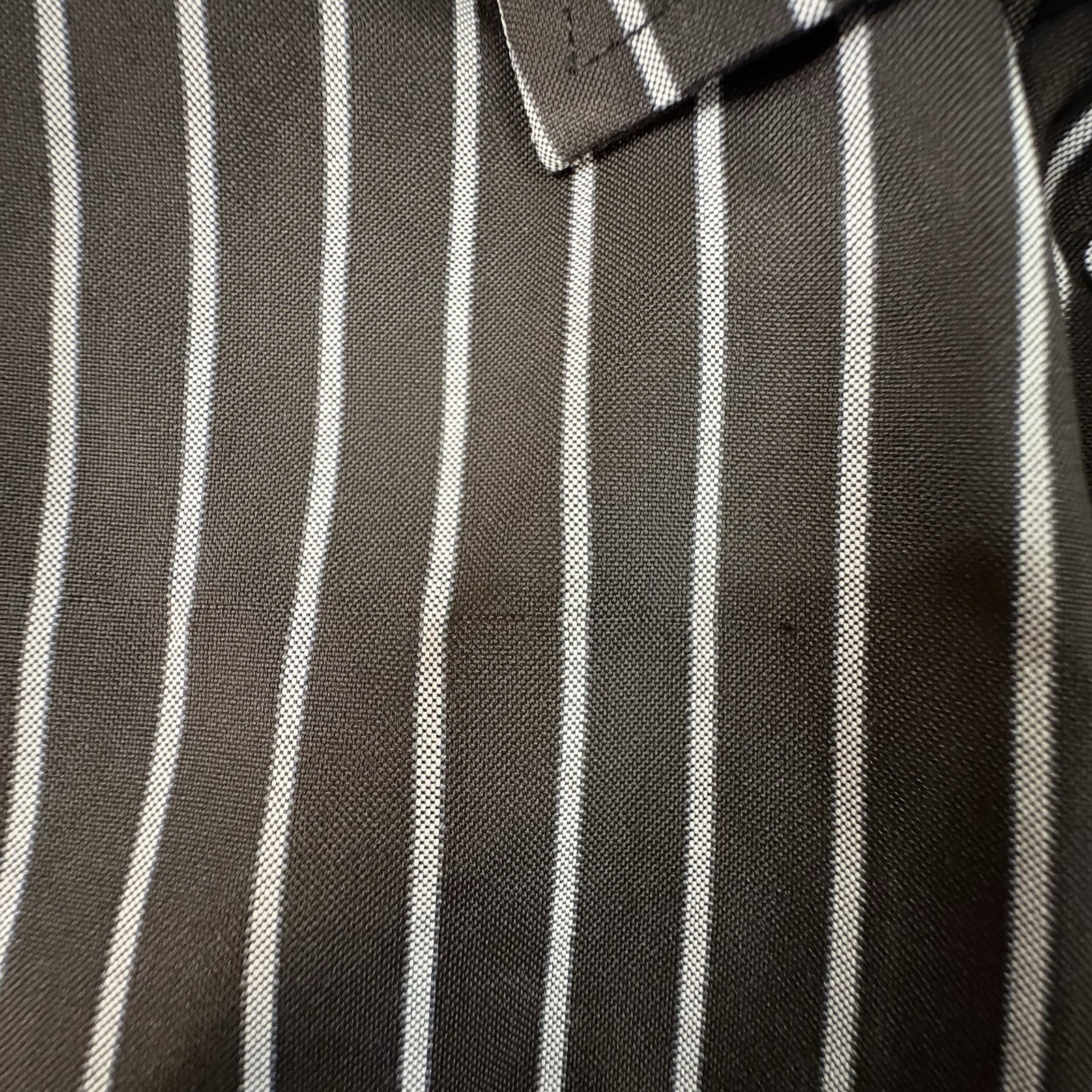 Brioni Men’s XL Black & Silver Striped Button Up LS Shirt SEE DESCRIPTION