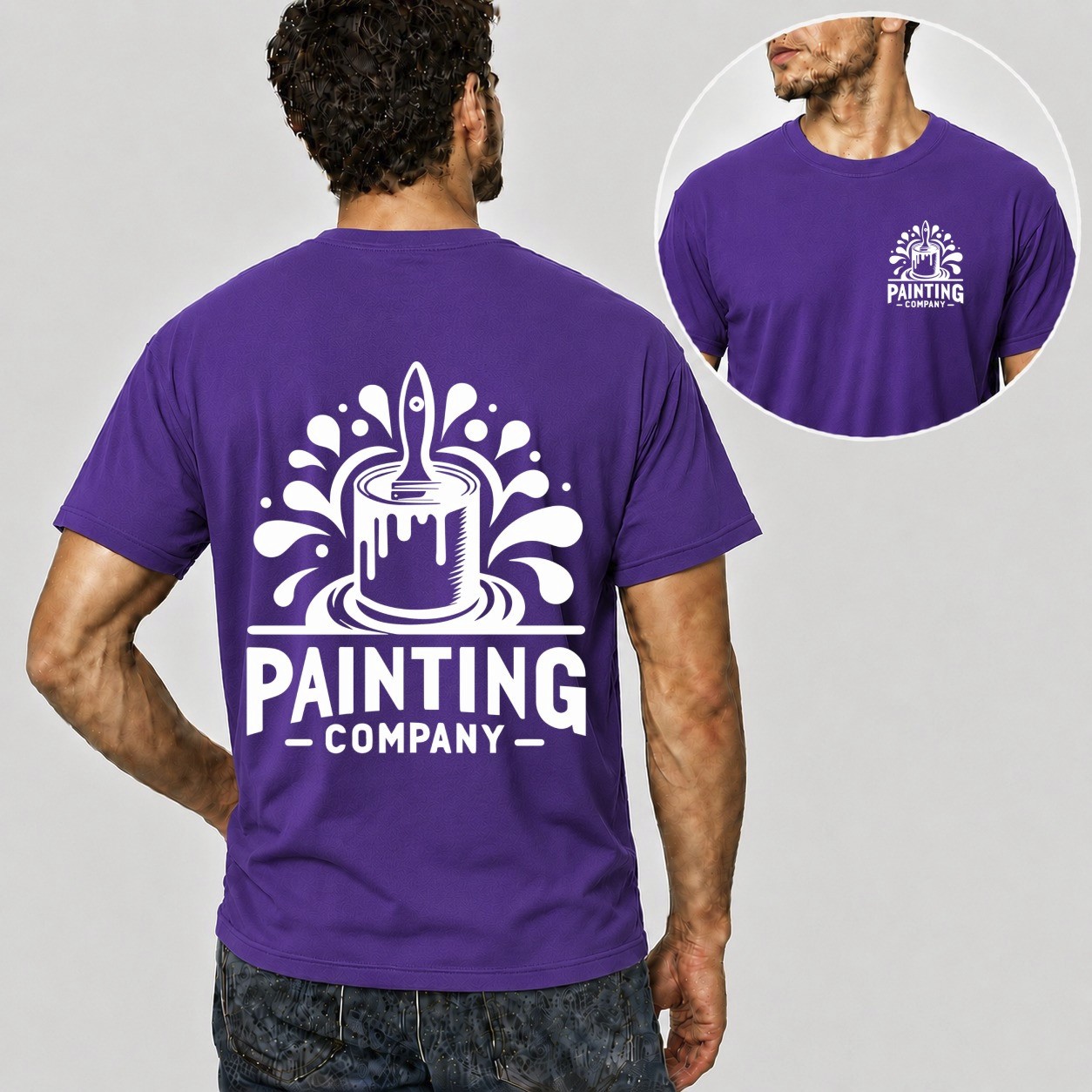 Men Personalised Work T Shirt Custom Trade Company Logo Painter Plumber Mechanic
