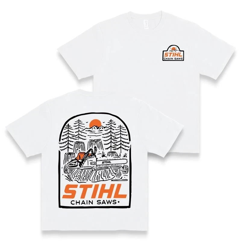 STIHL Into The Woods T-Shirt, Stihl Graphic Tee, Casual Wood Worker Tee, 2 side!