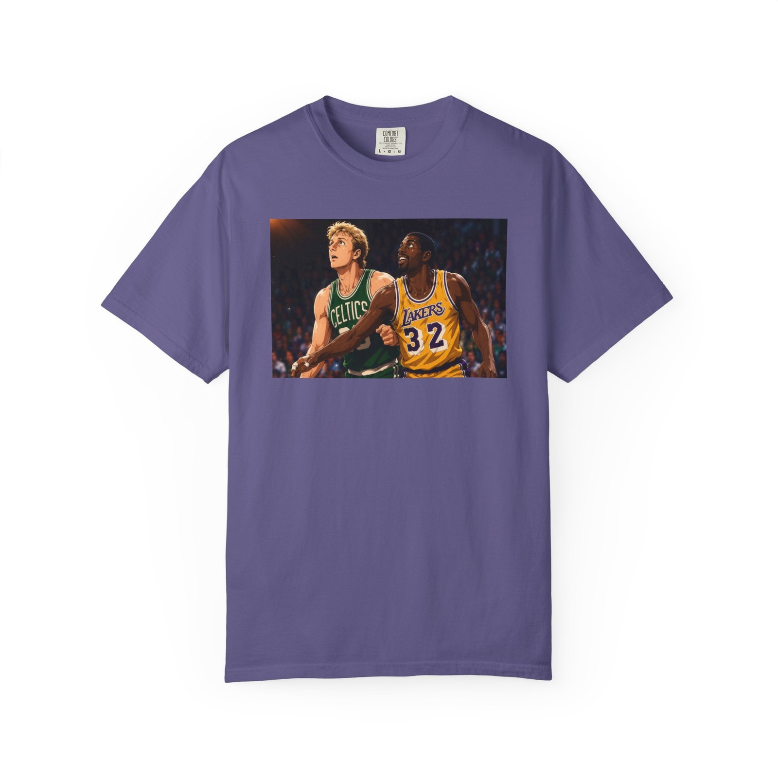 Magic Johnson vs Larry Bird Shirt Lakers Celtics NBA Basketball 80s Anime Art