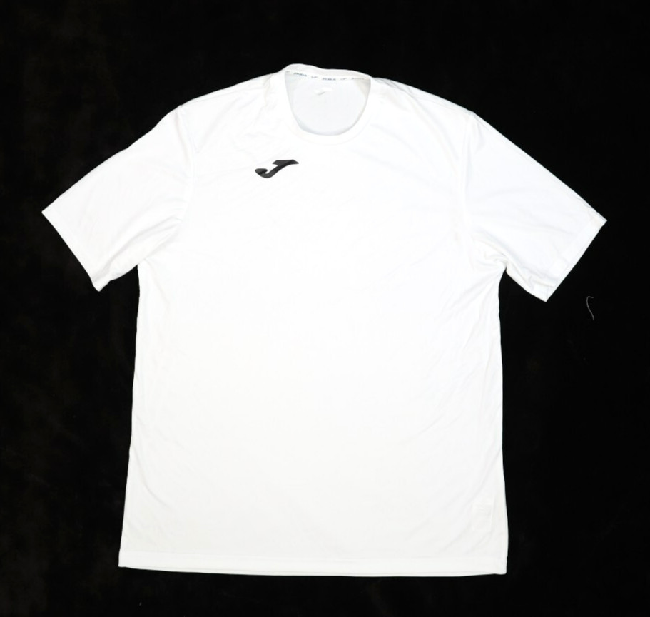 Joma Mens Solid White Short Sleeve Round Neck Athletic Soccer Blank T-Shirt L