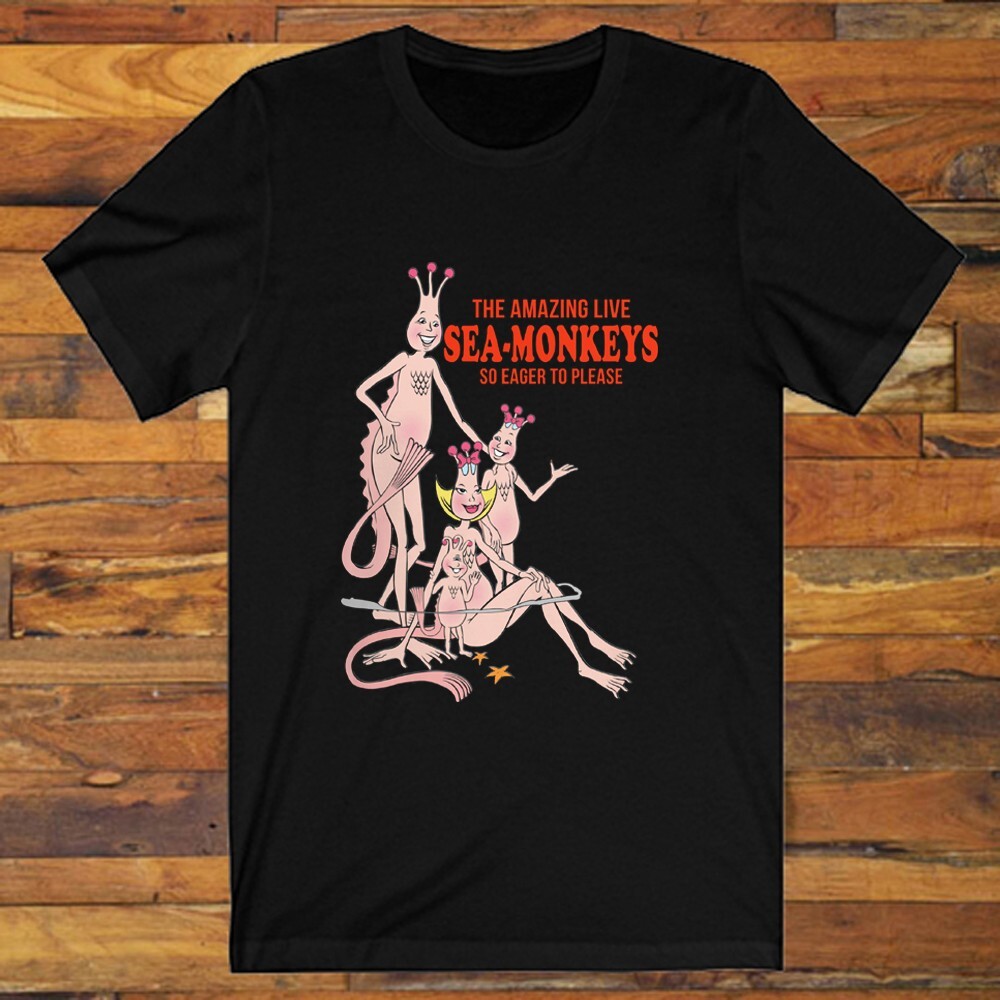 Sea Monkeys Comic 60’s 70’s Books Cartoon Men’s Black Size S to 5XL