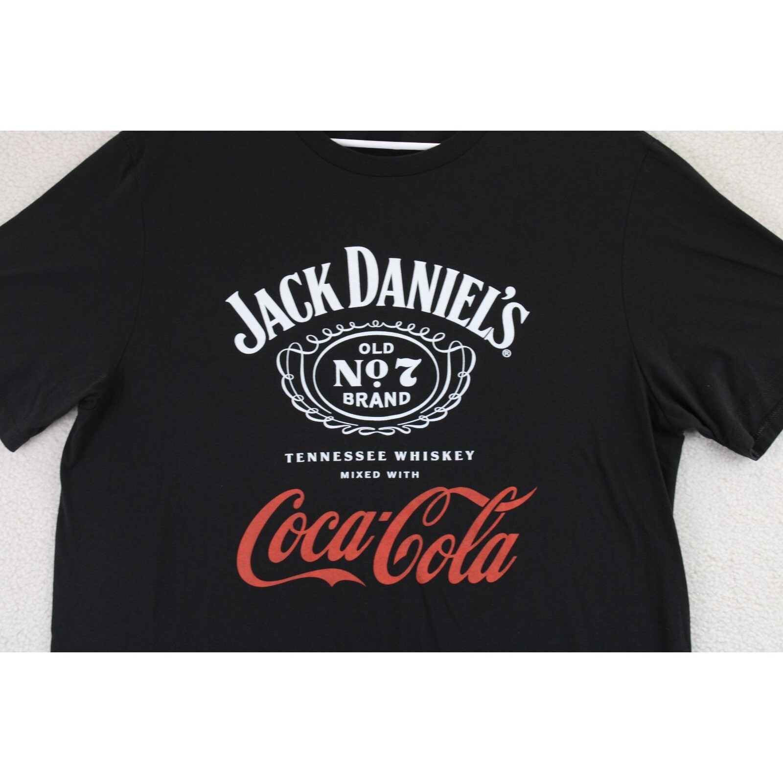 Jack Daniels Old No 7 Brand Tennessee Whiskey and Coca Cola Black TShirt Mens XL
