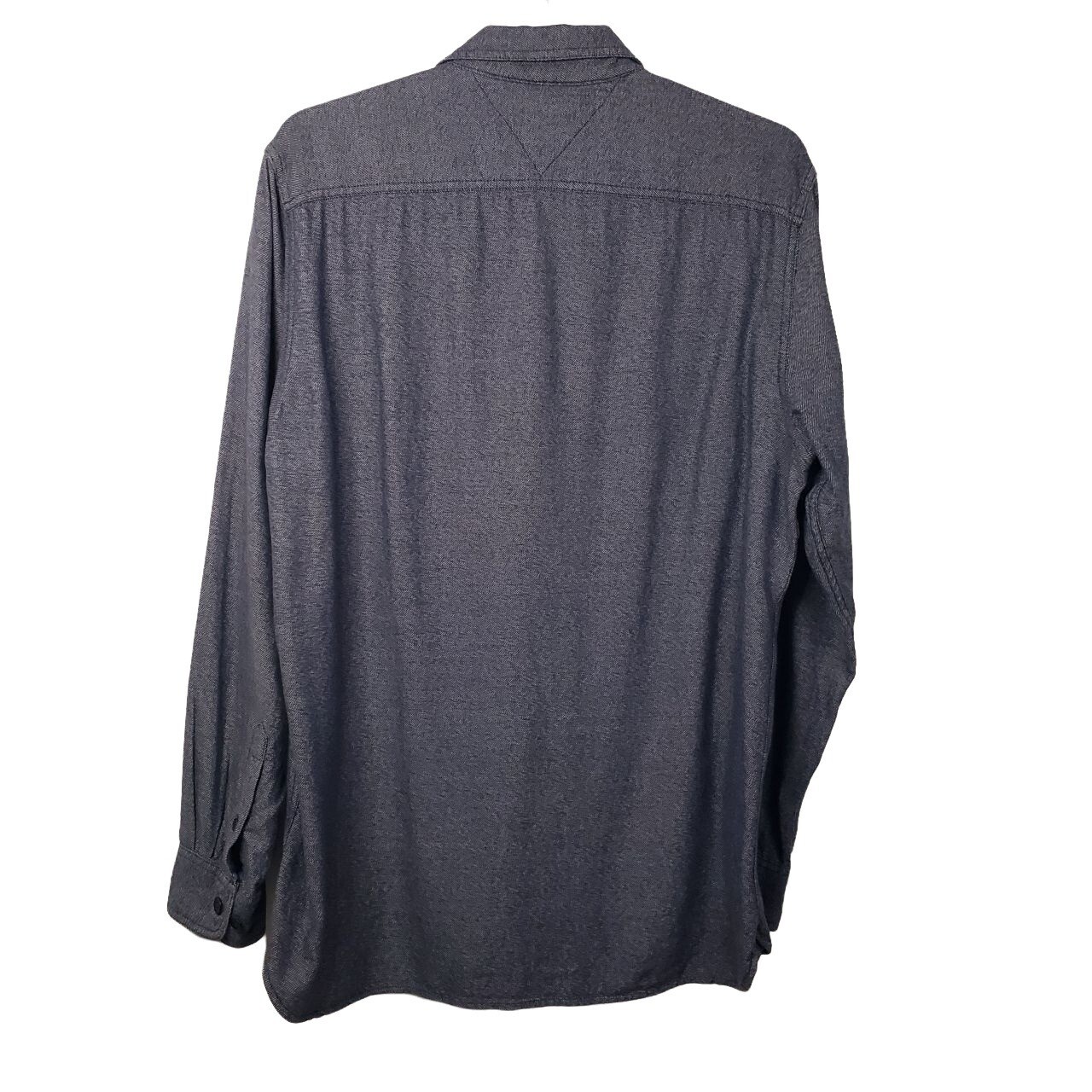 Tommy Hilfiger Mens Casual Button Down Super Soft Long Sleeve Shirt Blue Large