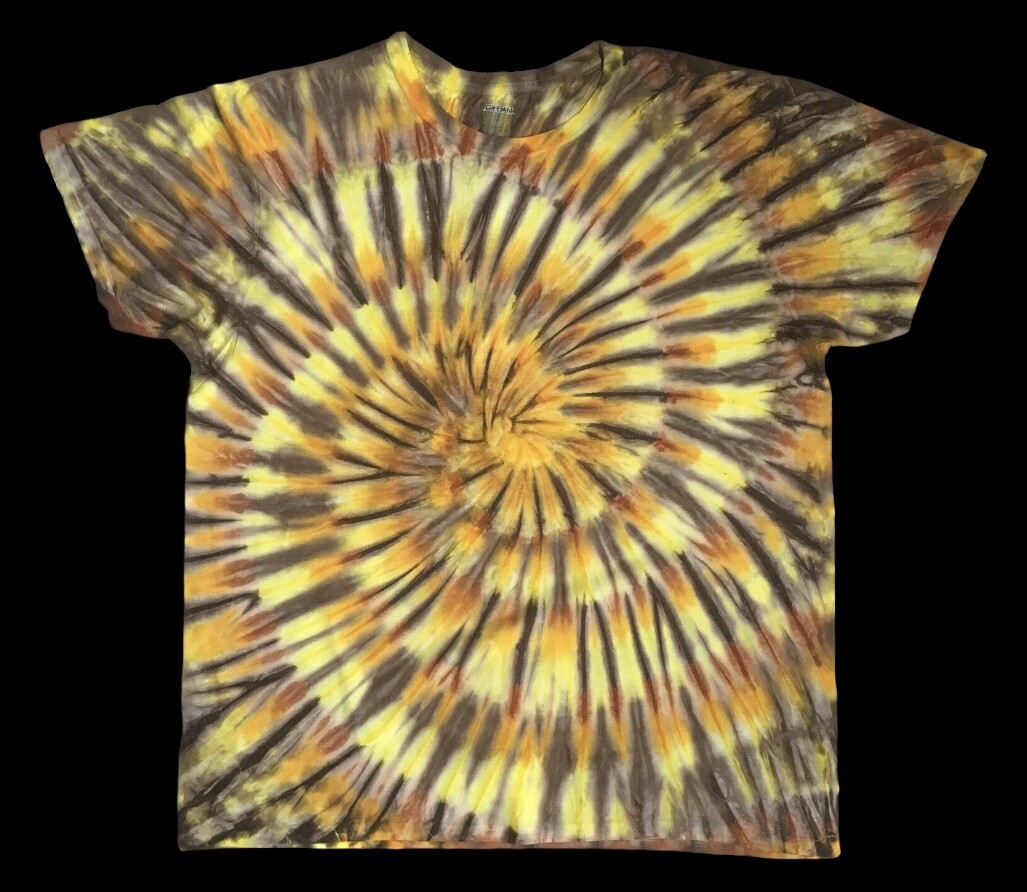 *New* 2XL – Sm Handmade Tie Dye, Caramel Magic Bus, Crew or V-Neck