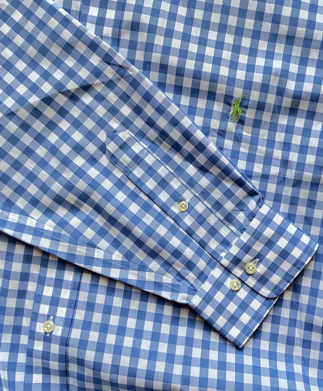 Polo Ralph Lauren Shirt Non-Iron Cotton Button Up Blue Gingham Men’s 3XLT