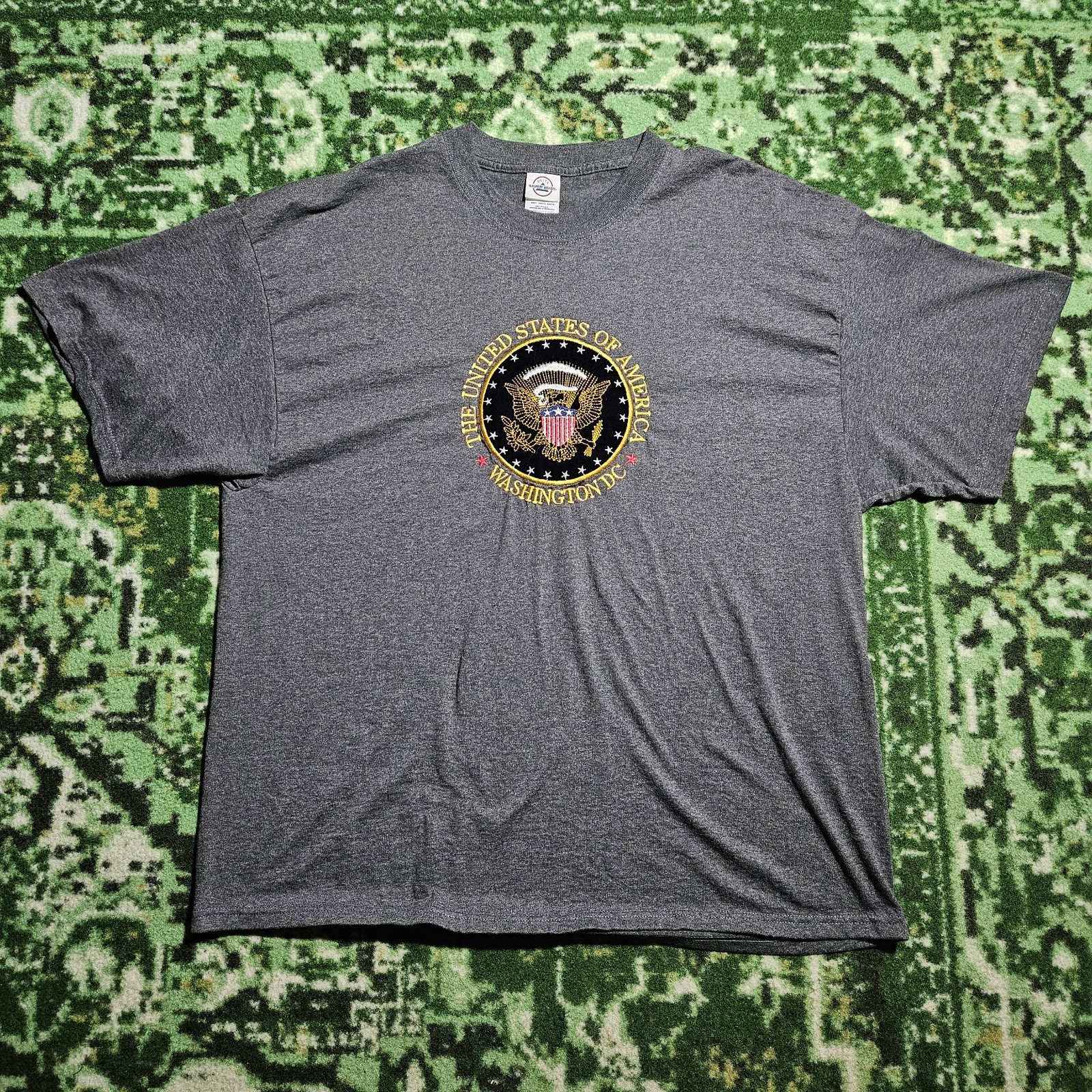 Washington DC Men T-Shirt 2X XXL Gray United States of America Eagle Embroidered