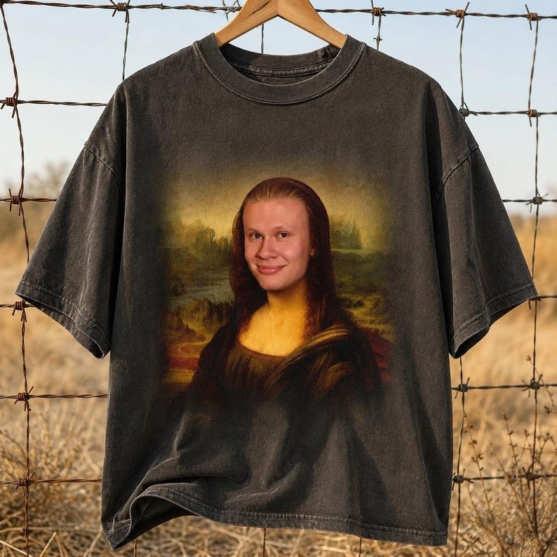 Comfort Colors Funny Erling Haaland Mona Lisa Meme Shirt, Norway Haaland 9 Shirt