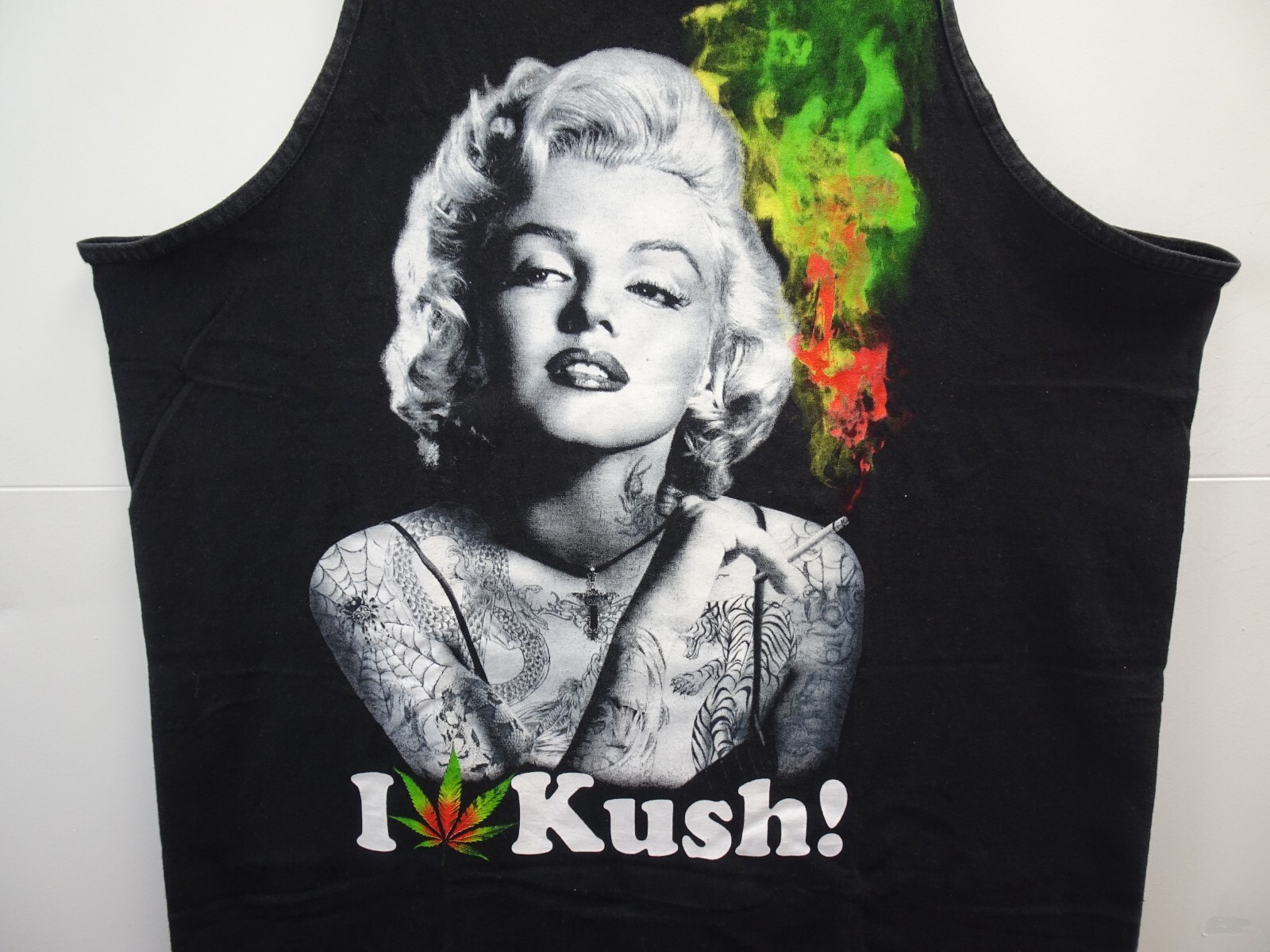 Marilyn Monroe Kush Weiv Gear Weed Smoking Joint Tank Top XL Black Streetwear