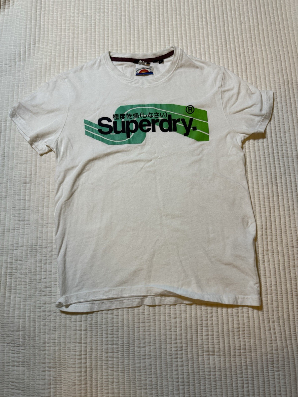 Superdry Shirt Men XL White Pullover T Tee Graphic Casual Streetwear Crewneck