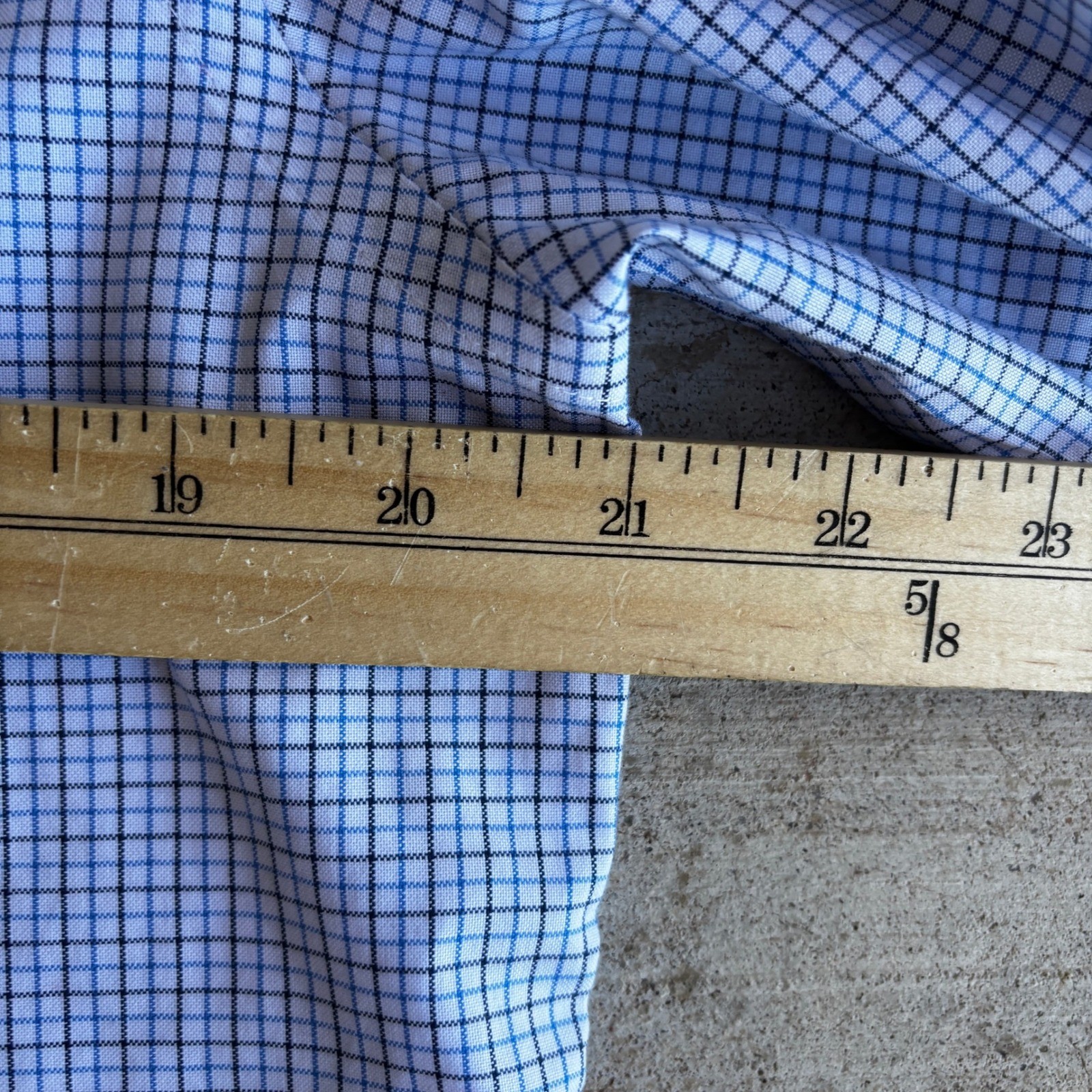 Banana Republic Standard Fit Men Non-Iron 100% Cotton White Check Dress Shirt M