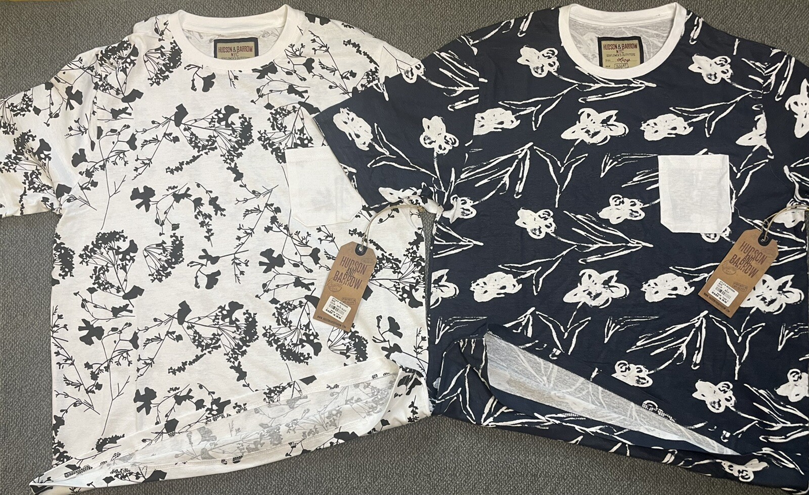 HUDSON AND BARROW 2 Pack of Springs Shirts White/Black + Navy Pick Your Size