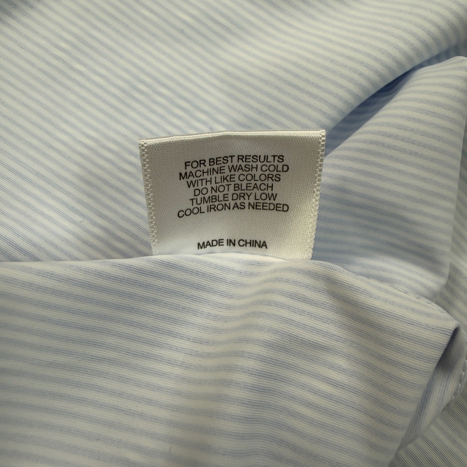 Collars & Co Mens Size Medium Apex Performance Dress Shirt Blue White Stripe NEW