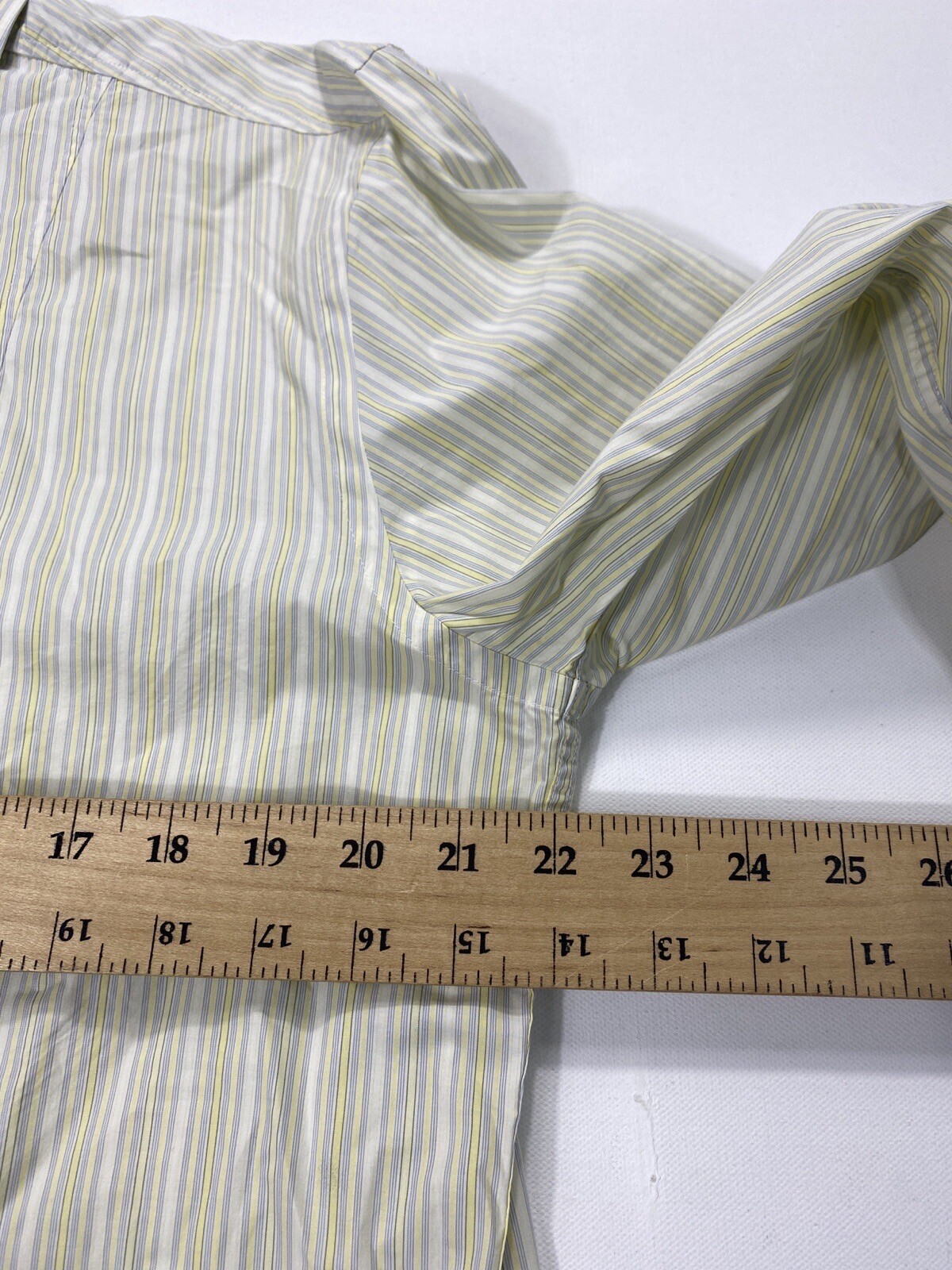 Hugo Boss Casual Button Dress Shirt XL Slim Fit Yellow Striped Modern Preppy