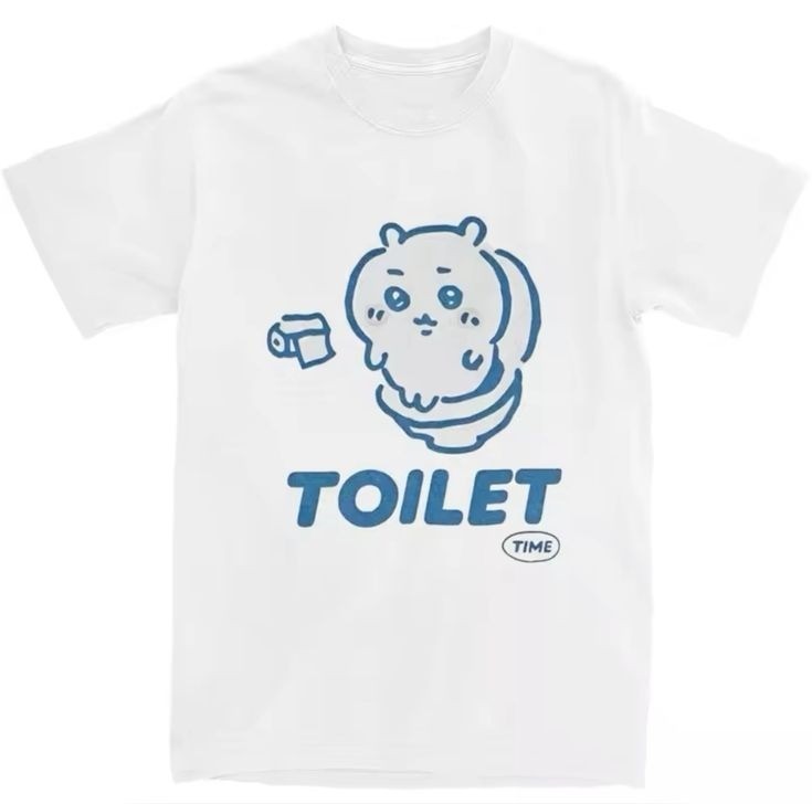 Chiikawa Toilet Time Funny T Shirt Unisex Short Sleeve Shirt S-5XL