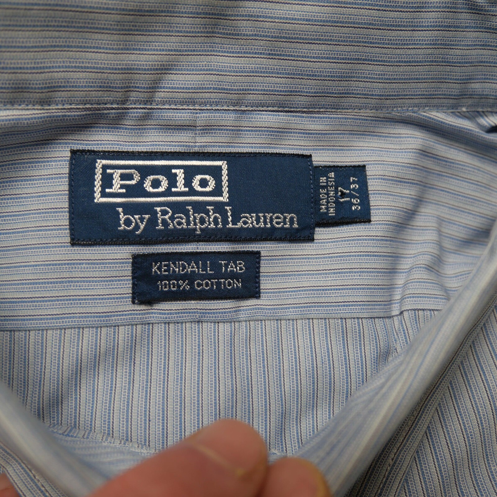 Polo Ralph Lauren Kendall Tab Men’s Size 17-36/37 Blue Striped Dress Shirt