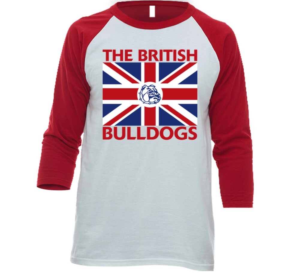 The British Bulldogs Retro Wrestling Baseball Raglan Shirt