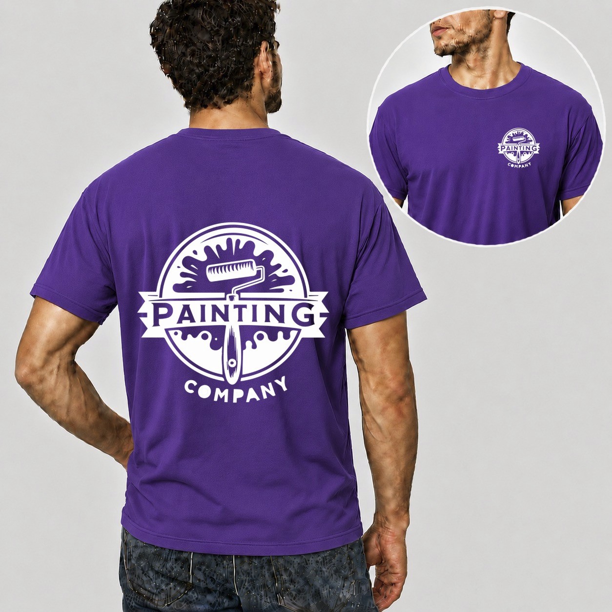 Mens Personalised Work T Shirt Custom Trade Company Logo Painter Decorator Gift