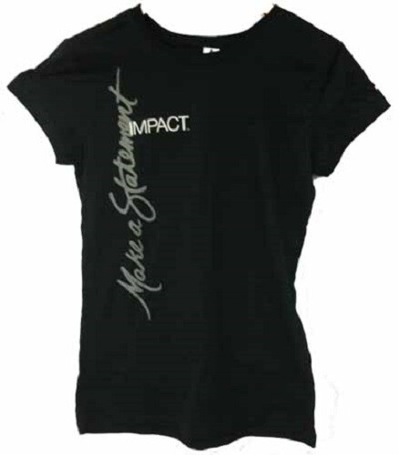 Impact Make a Statement Womans Black Tee Shirt by Supre Size: Large