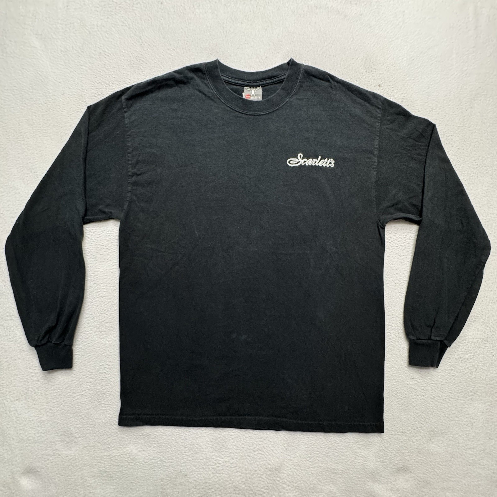 Scarlett’s Gentlemen’s Club Black Long Sleeve Shirt Hanes Size L Embroidered