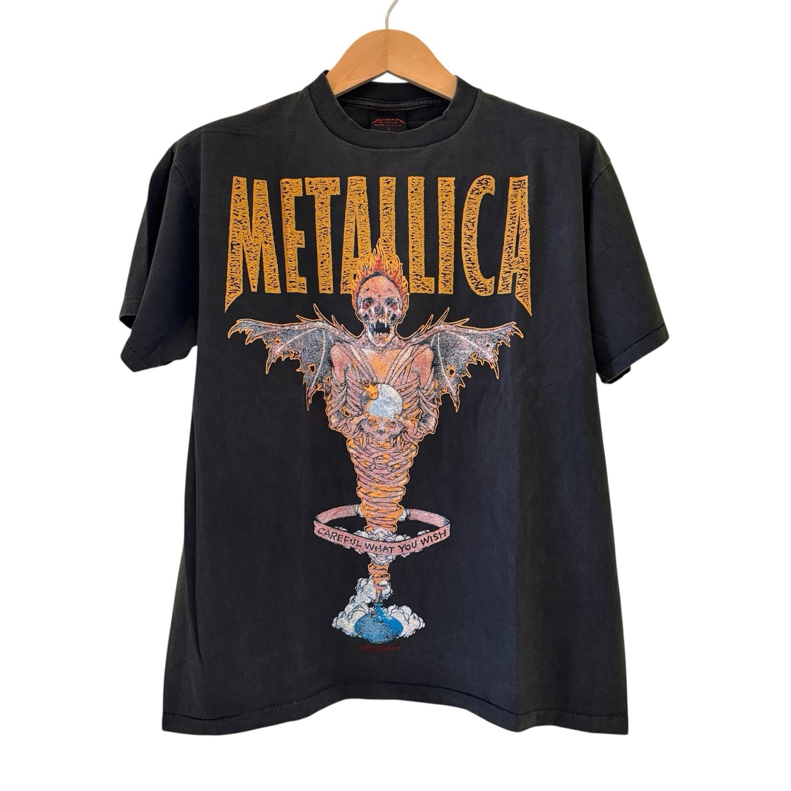 METALLICA Pushead King Nothing Short Sleeve Tee Shirt Modern Reprint Sz Large