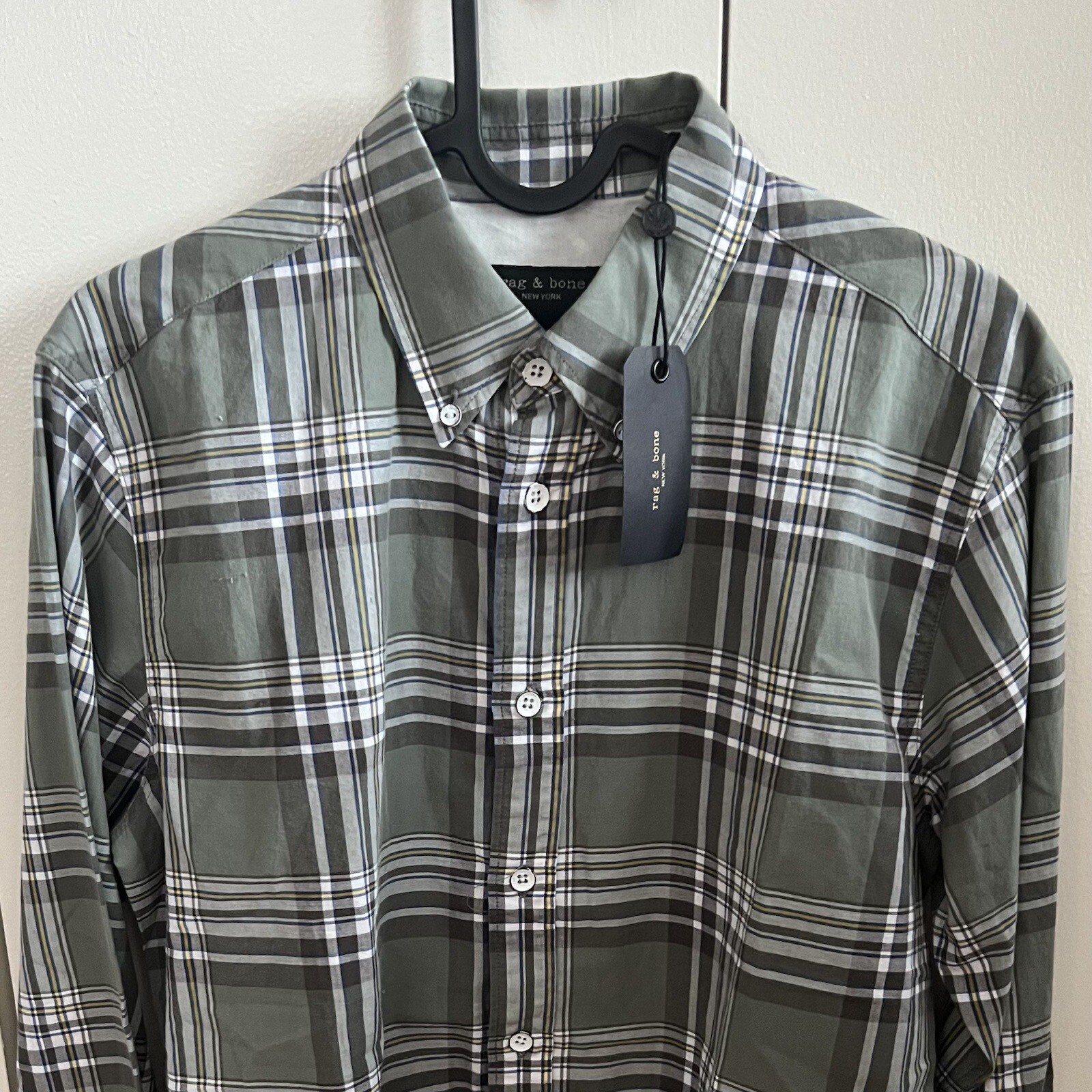 Rag & Bone Men’s XS Button-Up Green Multi Plaid $225 RETAIL Fit 2 Casual NWT!