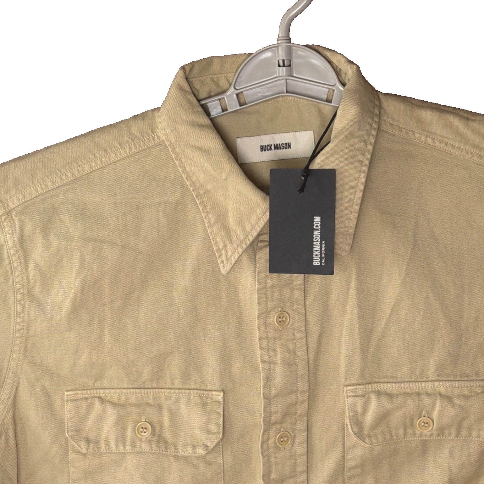 Buck Mason New Savanna Tough Twill Work Shirt Mens Large Cotton Pockets LS