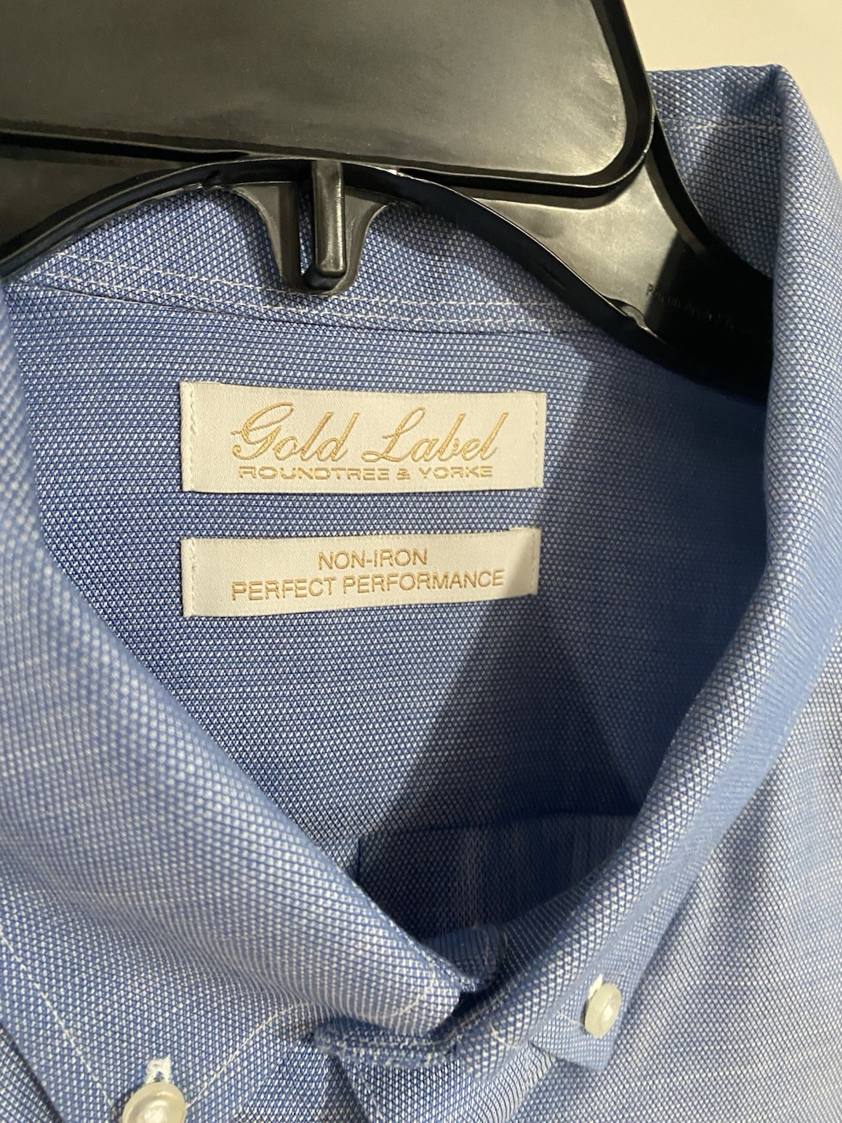 Gold Label Men Shirt 4XB Button BIG Man Non Iron Cotton BLUE BRAND NEW $79.50