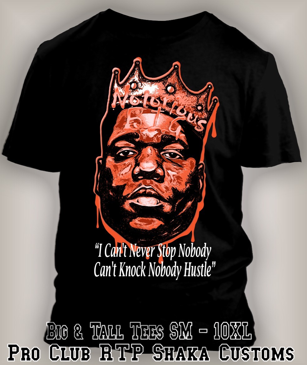 Biggie Dont Knock The Hustle Hip Hop Sneaker Tee Shirt Big 8X Greystone Tshirt