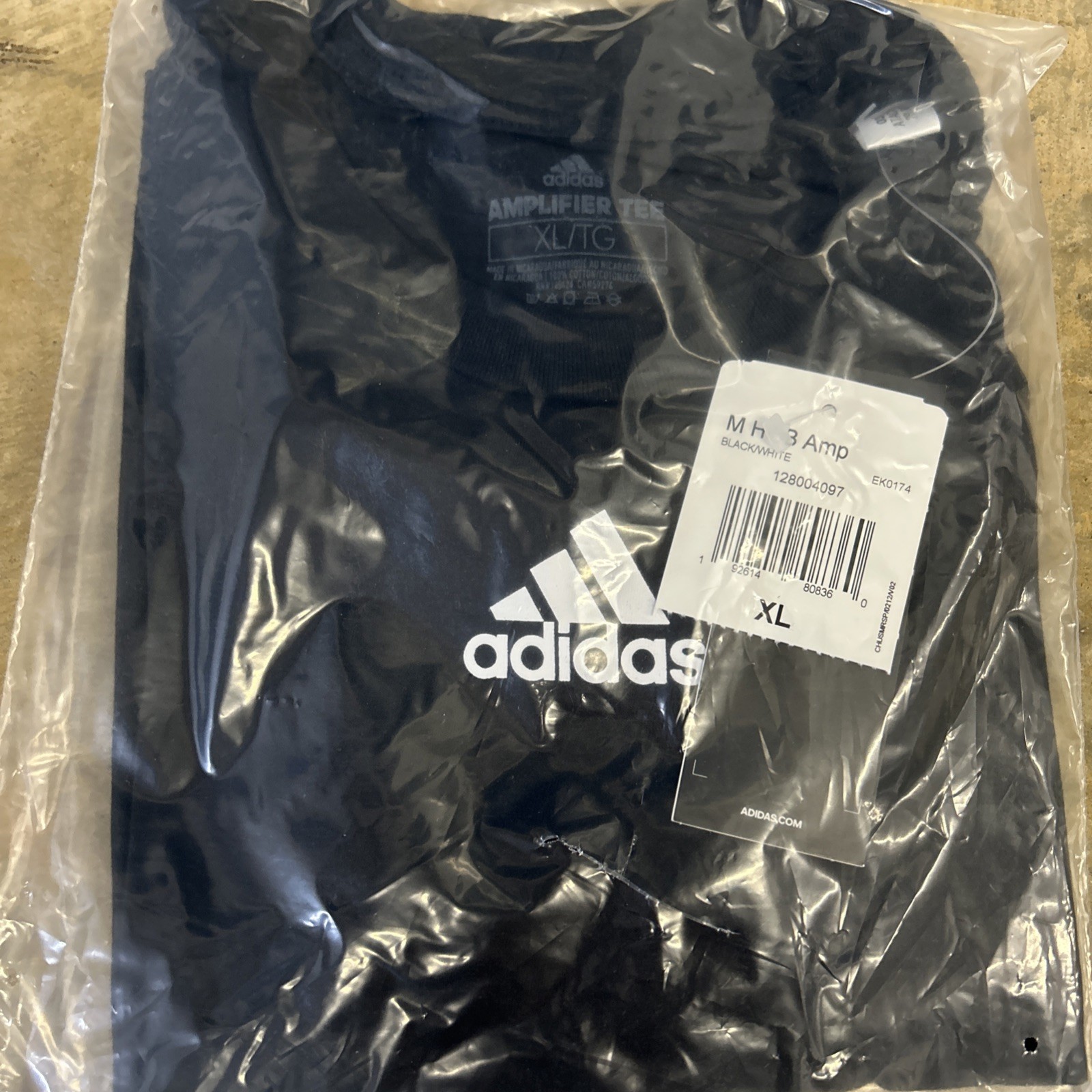 adidas Amplifier Cotton Tee Short Sleeve Black EK0174 Men’s Size XL – NWT