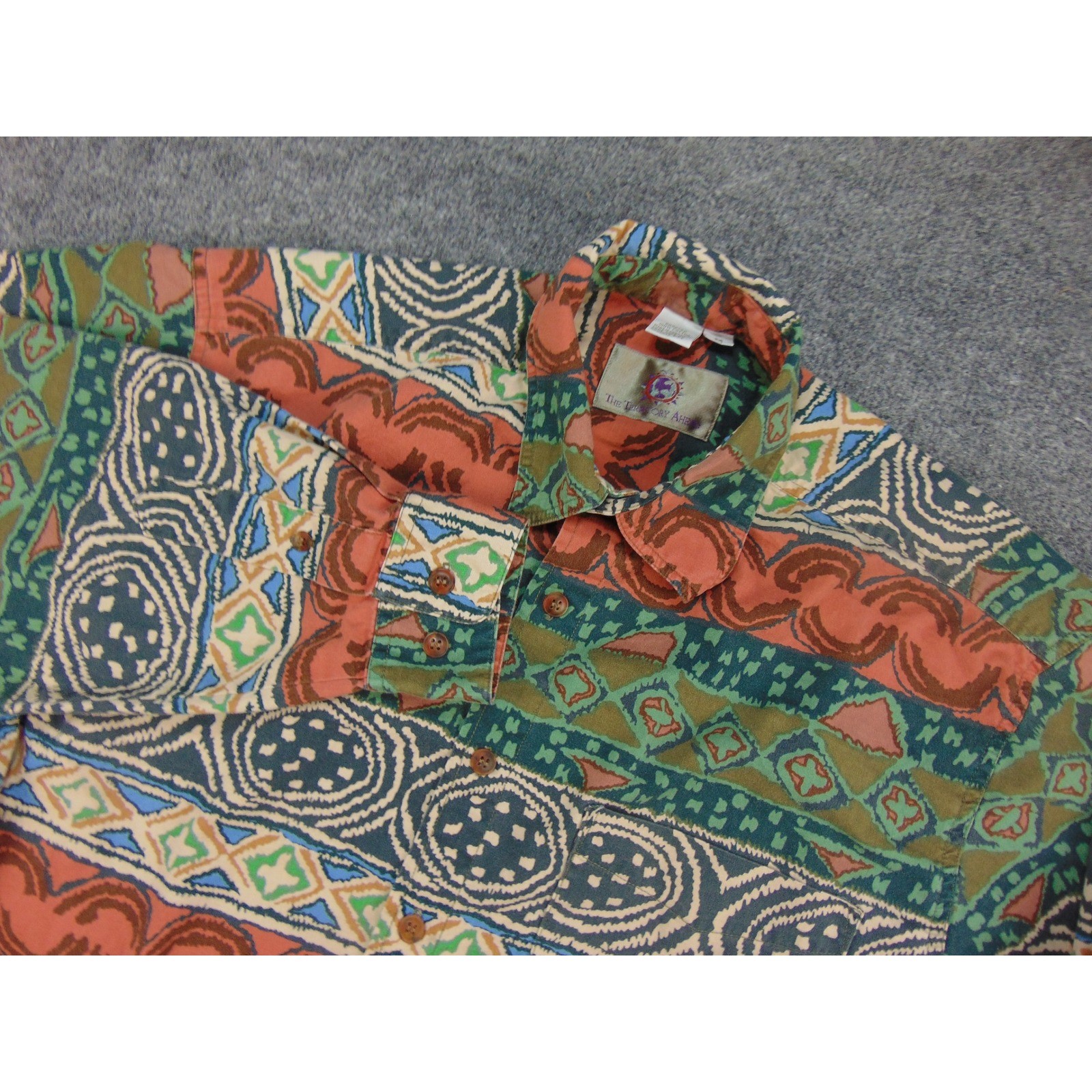 The Territory Ahead Shirt Mens Med Multicolor Geometric Tribal Boho Button Down