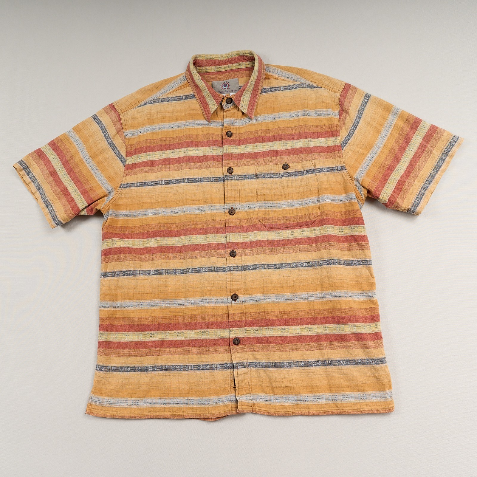 The Territory Ahead Shirt Mens XL Cottton Multicolor Stripe India Southwestern