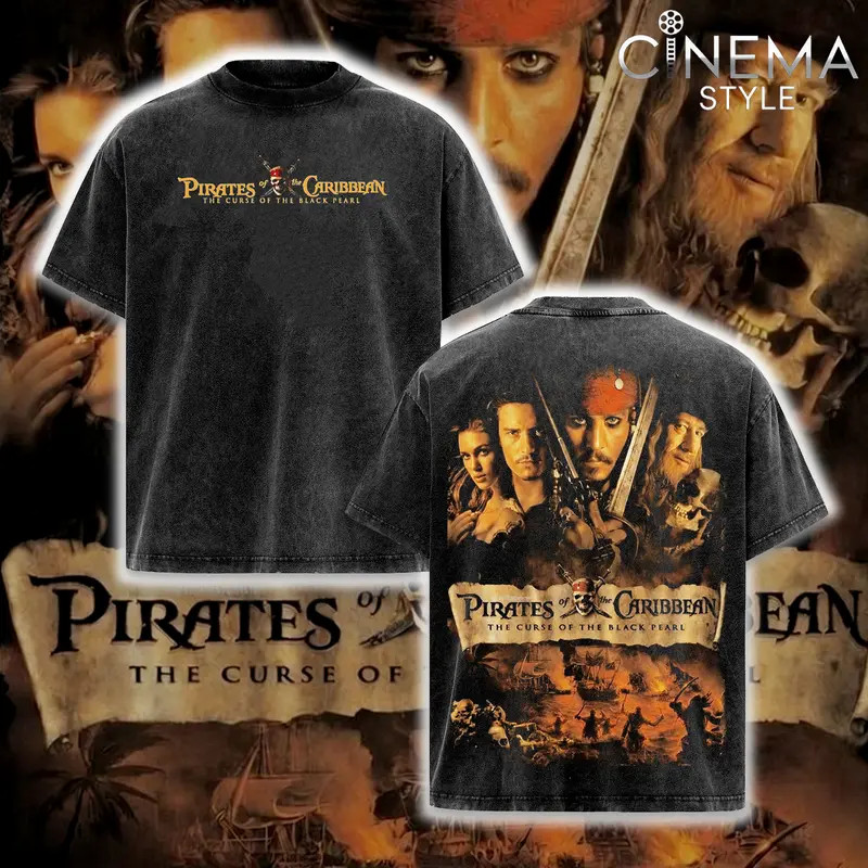 Pirates of the Caribbean Gildan 5000 Graphic Tee, Black Pearl Movie Shirt