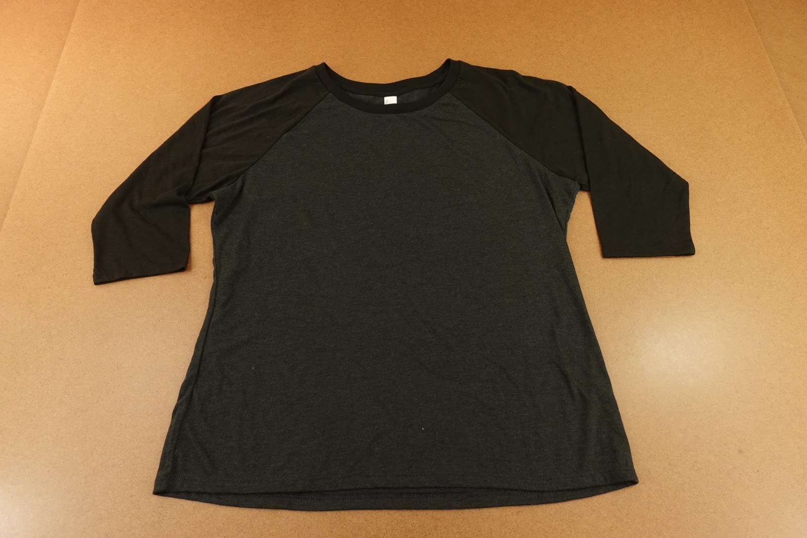 District Perfect Tri Adult Size XL Charcoal Black 3/4 Raglan Sleeve T-Shirt New