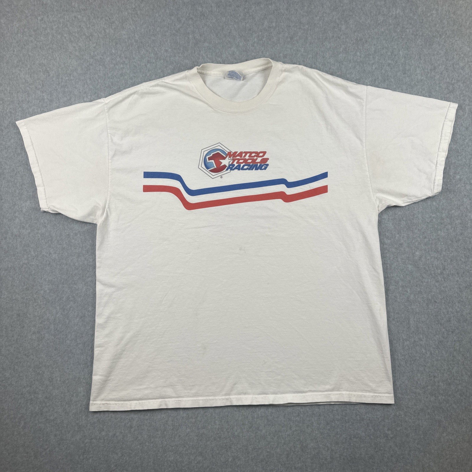 Vtg Hanes Comfort-T Mens XXL White Shirt MATCO Tools Racing Graphic Print Tee